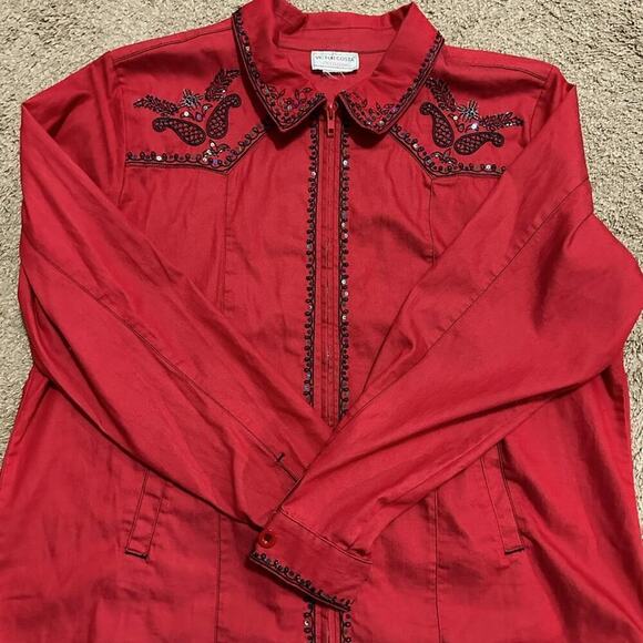 VICTOR COSTA OCCASION JACKET EMBELLISHED RODEO BOHO STYLE BLAZER W/ SPANDEX - Picture 1 of 13